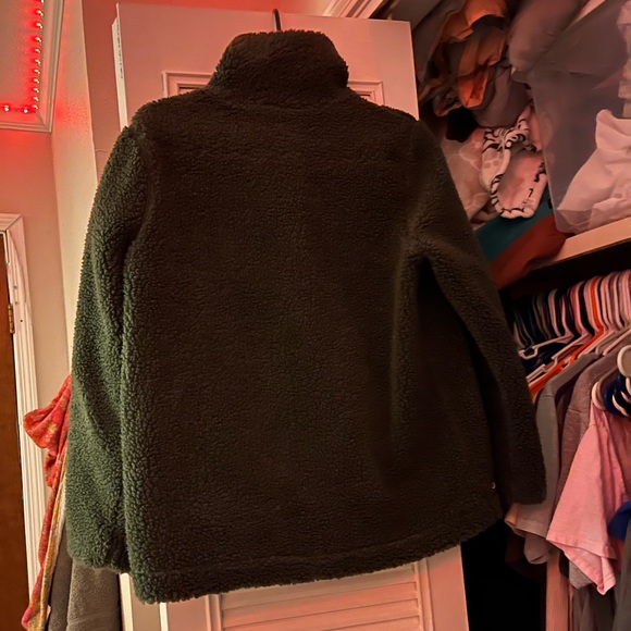 Women’s Small Green and Grey Madewell Teddy Jacket - Picture 2 of 3